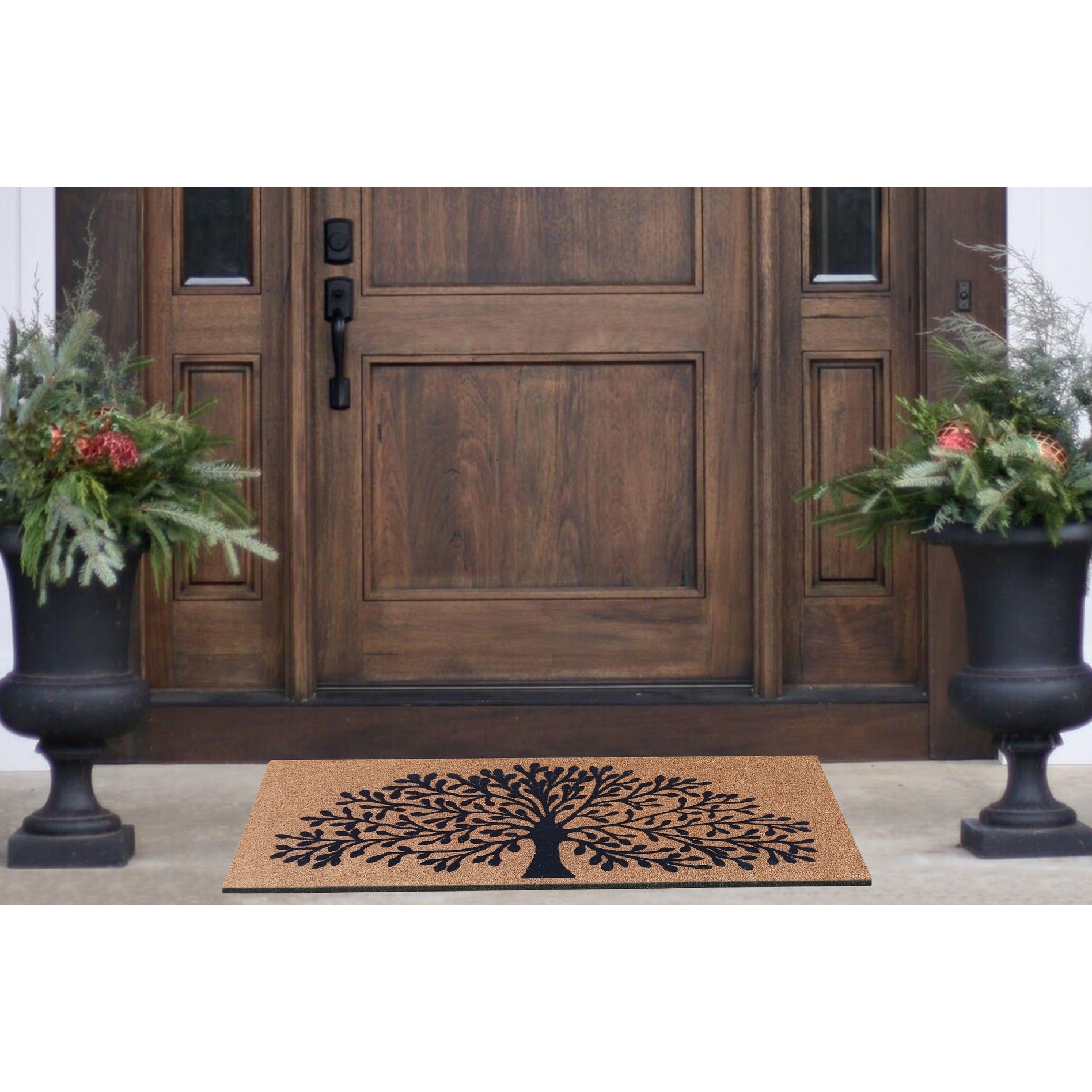 A1HC Natural Coir Monogrammed Entrance Door Mats, Durable Large Outdoor Rug,  Non-Slip, Flock Doormat, Thin-Profile Heavy Duty Door Mat, Indoor Outdoor  Front Door, High Traffic Areas, 24 X 39 