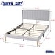 preview thumbnail 50 of 88, AUFANK Upholstered Platform Bed Frame with Headboard Wooden Slats Support
