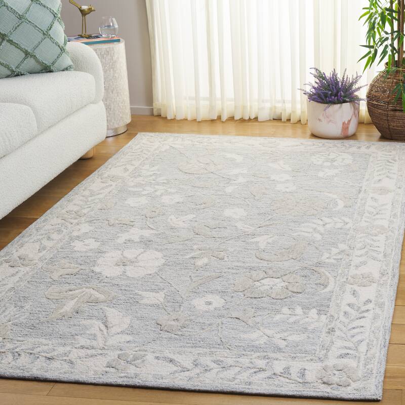 SAFAVIEH Handmade Metro Dinorah Wool Rug - Grey/Ivory - 6' Square