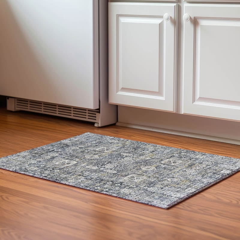 Premium Washable Super Soft Traditional Persian Mayfield Rug - Charcoal - 1' 8" x 2' 6" - Rectangle