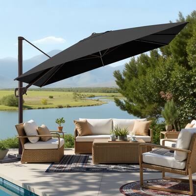 Crestlive Products 11 x 9 FT Outdoor Patio Offset Cantilever Umbrella