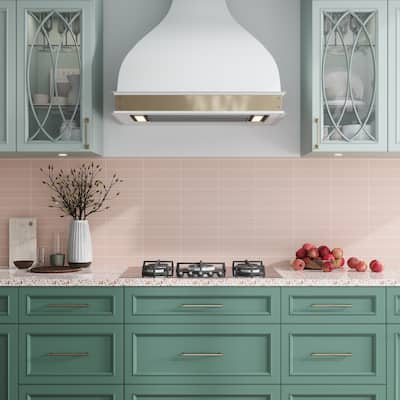 Apollo tile 0.5" x 8" Arte Matte Pink Ceramic Tile (0.3 sq ft/case) - 10 Pack
