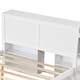 preview thumbnail 2 of 3, Twin/Full Wood Platform Bed w/ Trundle and Storage Bookcase Headboard in White