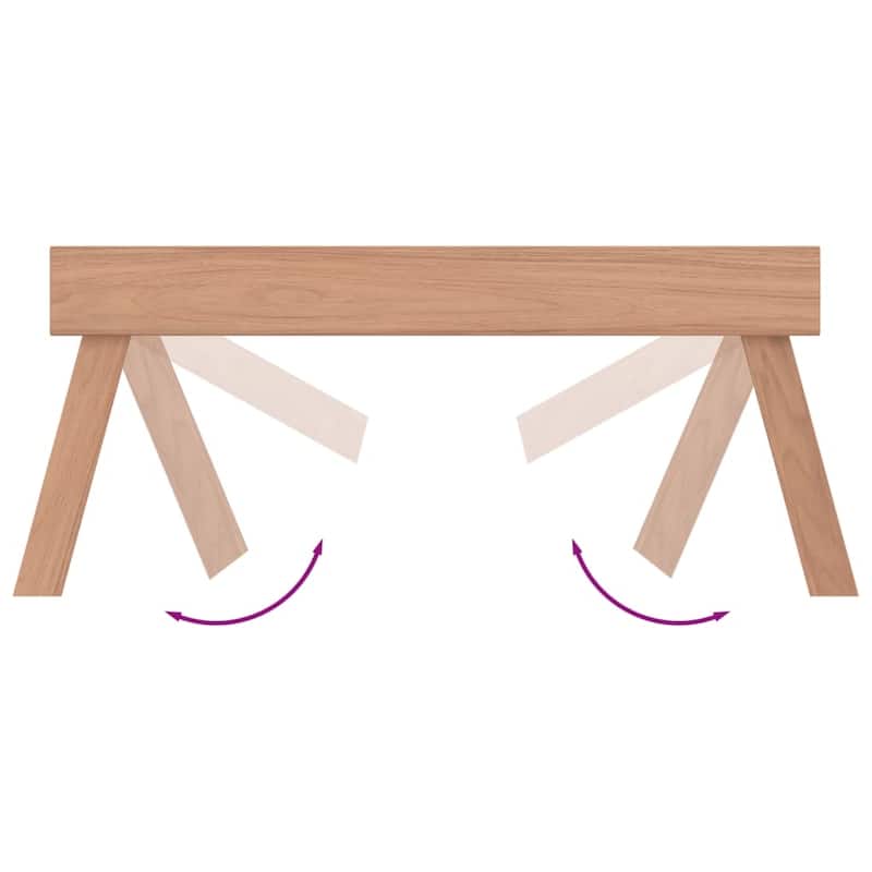 vidaXL Tray Natural Teak Solid Teak Wood Small Foldable Folding Tray - 13.8 x 21.7 x 9.8