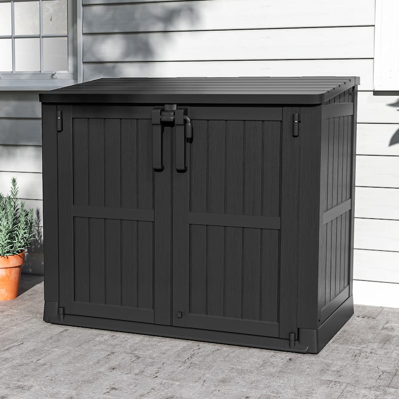 36 Cu Ft Waterproof Outdoor Resin Tool Shed - Black