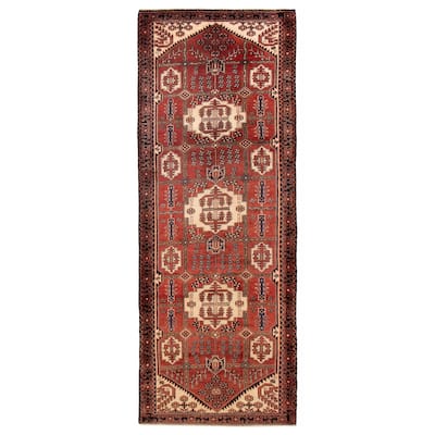 ECARPETGALLERY Hand-knotted Andelz Red Wool Rug - 3'10 x 10'3