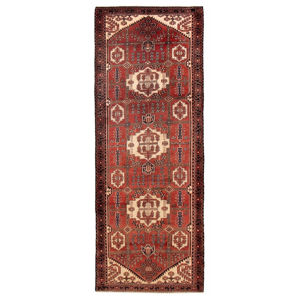 ECARPETGALLERY Hand-knotted Andelz Red Wool Rug - 3'10 x 10'3