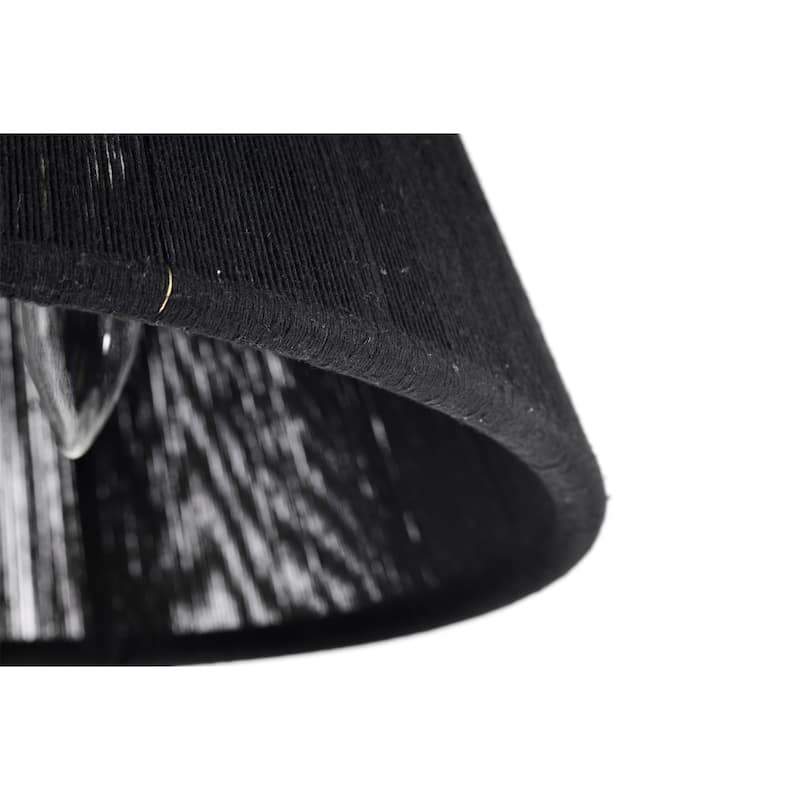 Abra 16 Ince Classic Black Rope Gold Pendant with 6 Light