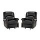 preview thumbnail 24 of 62, Ilario 32.67'' Wide Genuine Leather Manual Rocker Recliner, Set of 2