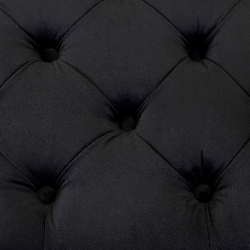 29.5" Wide Velvet Tufted Square Ottoman With Storage