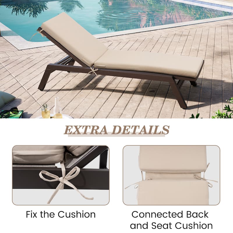 Pellebant Outdoor Patio Chaise Lounge Cushion