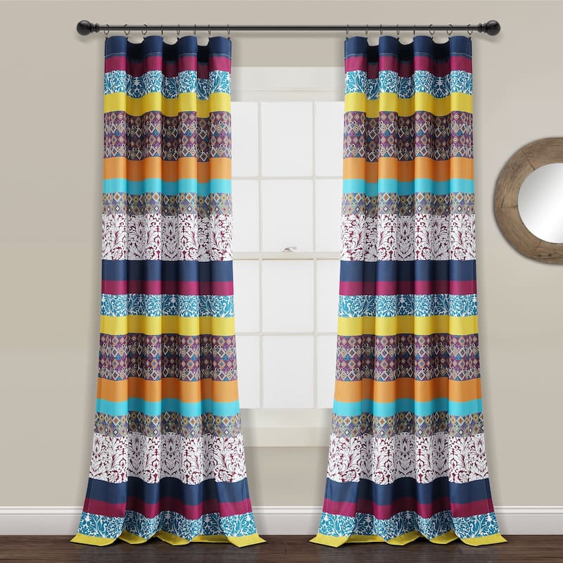 Lush Decor Boho Stripe Window Curtain Panel Pair