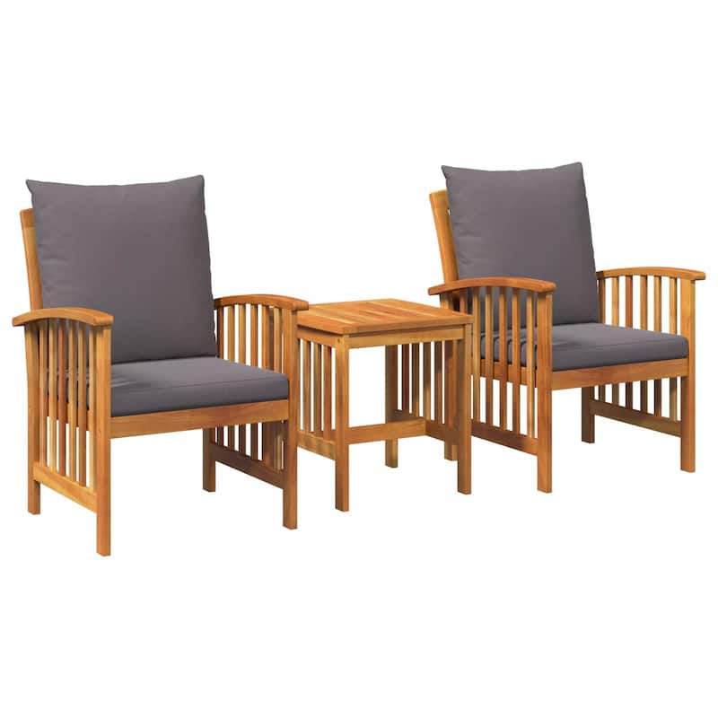 vidaXL Patio Furniture Set Patio Table and Chairs Dining Set Solid Acacia Wood - 26.4 x 23.2 x 32.7 in