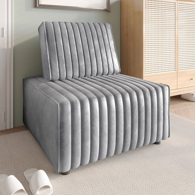 CraftPorch Contemporary Clean-Line Linen Upholstered Chair