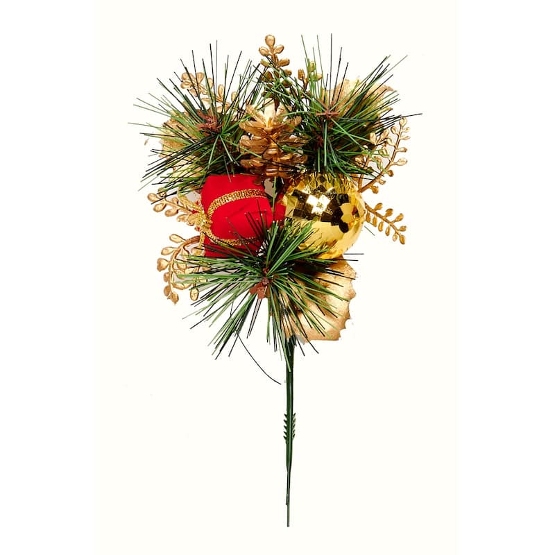 8" Gift Ball Pine Pick, Set of 12