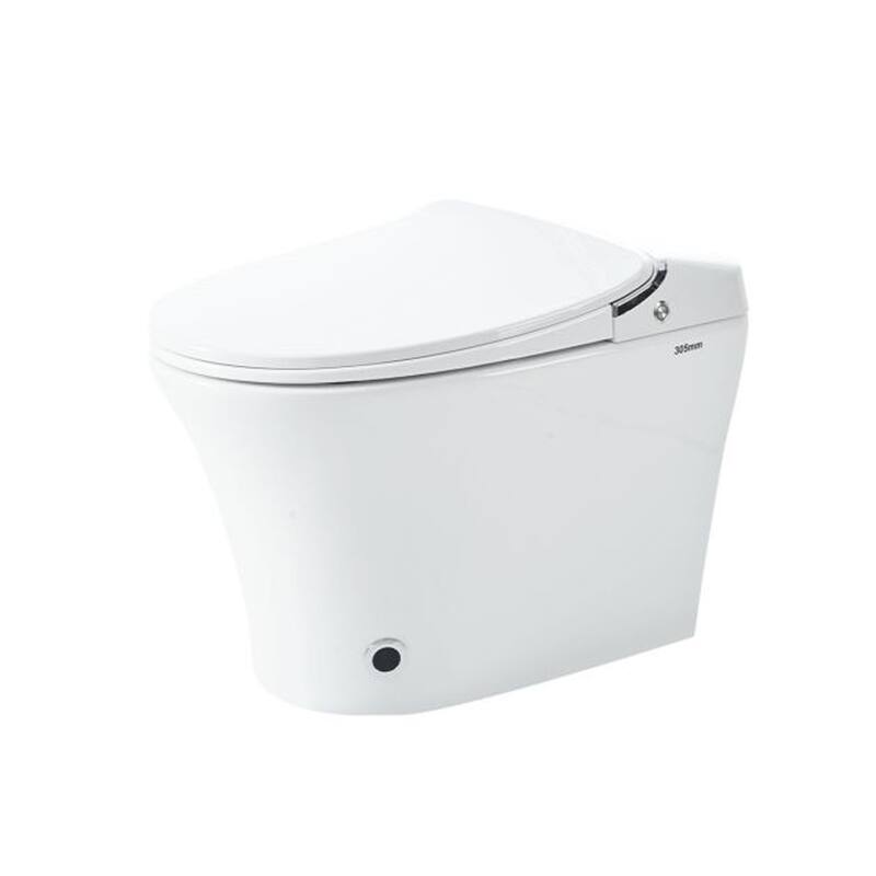 CASAINC 1-piece Single Flush Elongated Smart Toilet in White with Dryer and Heated Seat - White