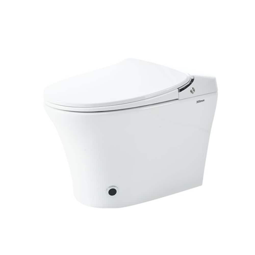 Smart Bidet Toilet with Warm Water Wash & Dryer, Heated Seat, Self-Cleaning, Remote Control, Power Outage Flushing, Elongated