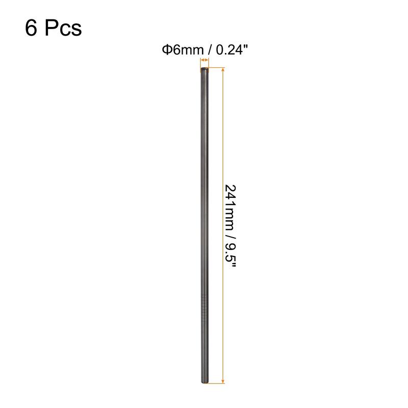 Reusable Metal Straws 6Pcs, Stainless Steel Straight Straw 9.5" Long