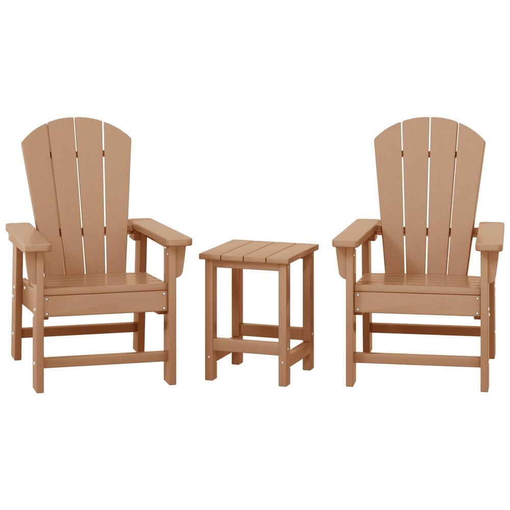 Laguna Kids Outdoor Poly Adirondack Chair With Side Table 3-Piece Set