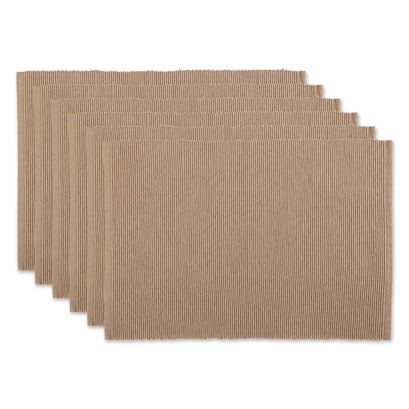 DII Barn Red Ribbed Placemat Set/6 - Stone