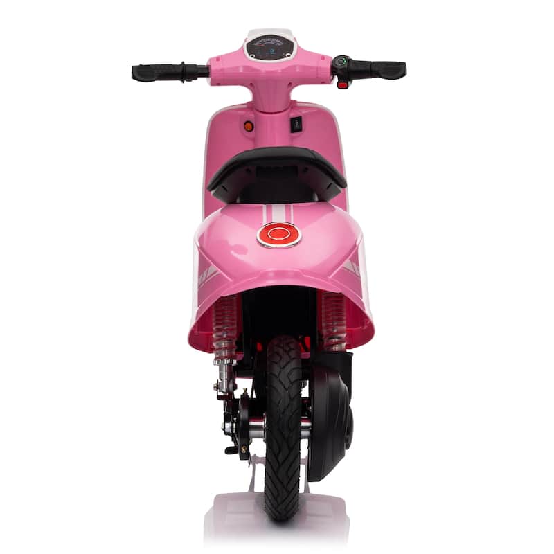 24V 250W Powerful Electric Scooter W/12" Air-Filled Tires,Hand Accelerator & Brake,Dual Rear Suspension,High/Low Speed