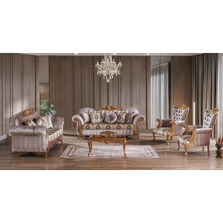 Saginaw 4 piece Traditional Living room Set (1 Sofa 1 Loveseat 2