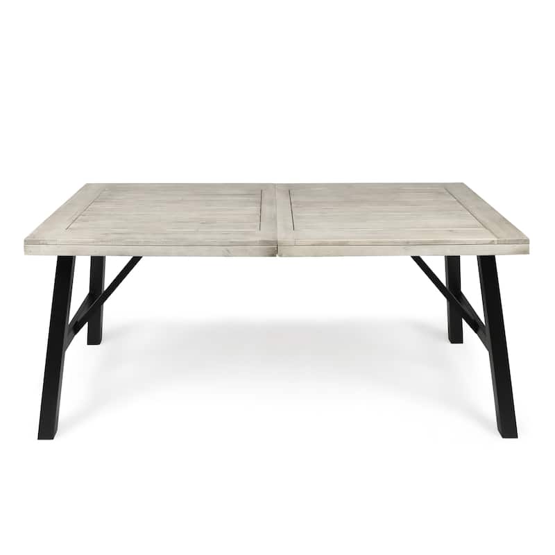 Hammersley 6 Seater Outdoor Acacia Wood and Wicker Dining Set by Christopher Knight Home