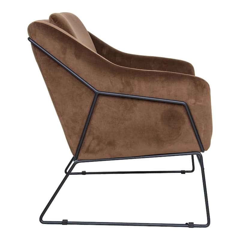 Harmony Mid-Century Modern Velvet Upholstered Accent Arm Chair with Metal Frame for Home Office Living Room & Bedroom