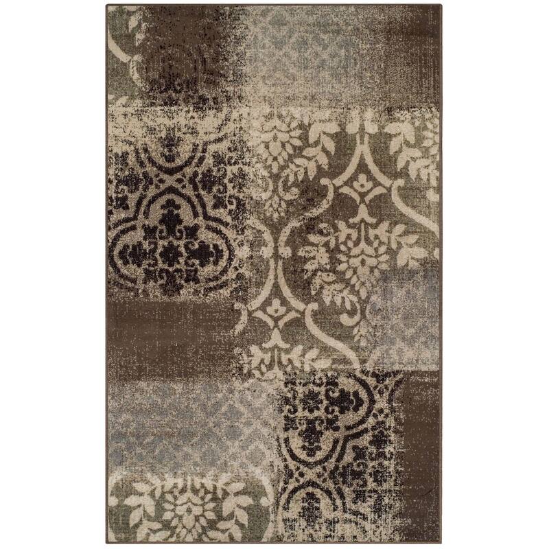 Superior Bristol Distressed Abstract Damask Indoor Runner or Area Rug