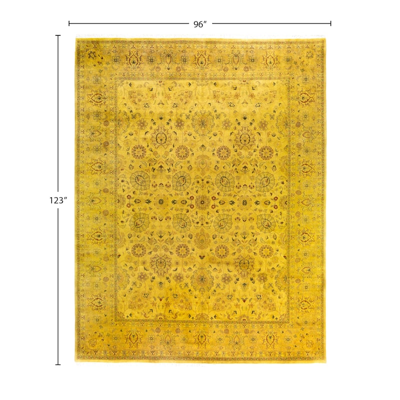 Overdyed One-of-a-Kind Hand-Knotted Area Rug - Yellow - 8' 0" x 10' 3"