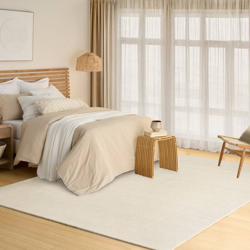 DKNY Pure Rows Handwoven Farmhouse Wool Indoor Rug