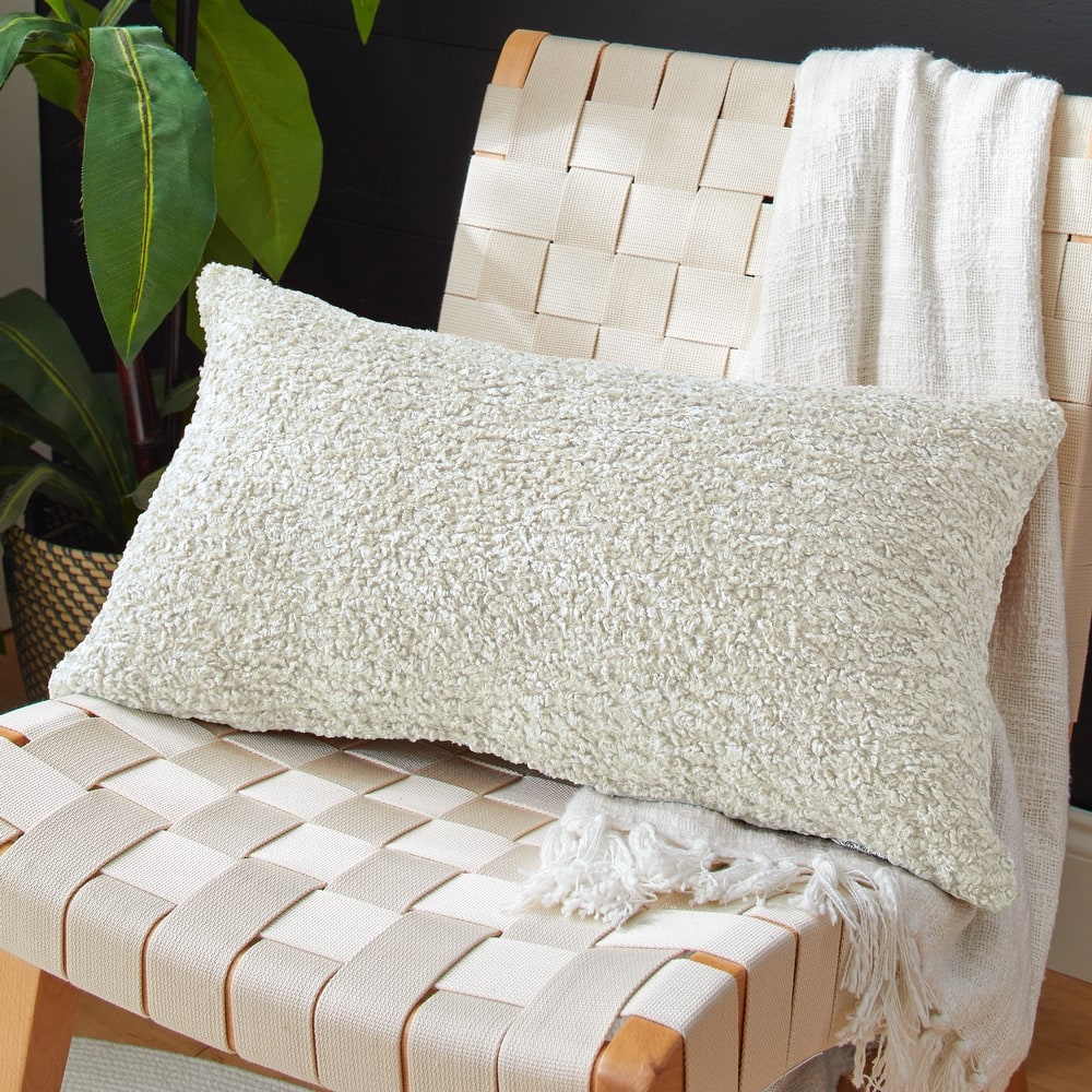 Sorra Home Indoor Soft-Textured Knife Edge Lumbar Pillow