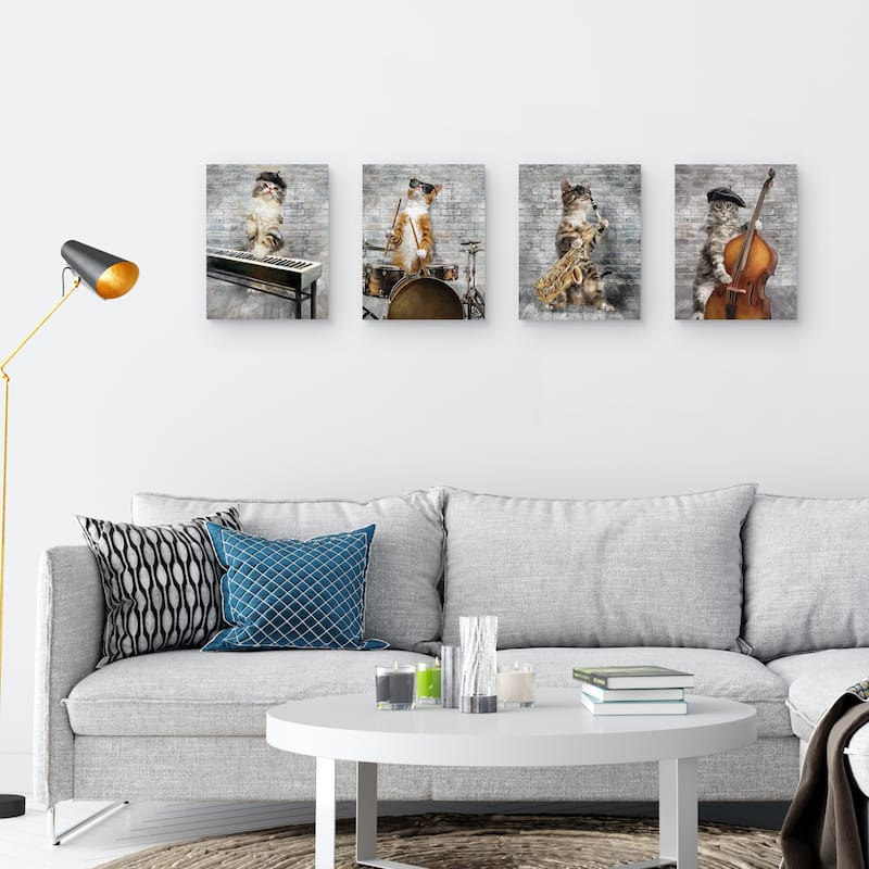 Jazz Cats I - IV by Studio Arts Canvas Art Prints