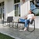 preview thumbnail 8 of 10, Moasis 3 Piece Rocking Patio Furniture Bistro Set with Chairs and Glass Table