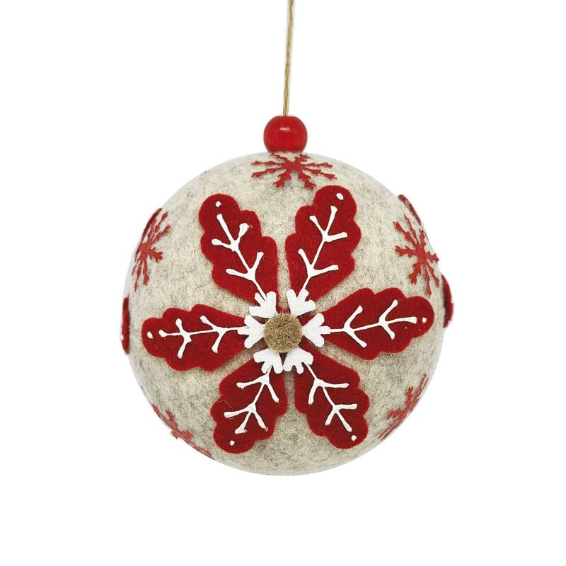STP Goods White & Red Christmas Tree Fabric Hanging Ornaments Set of 3