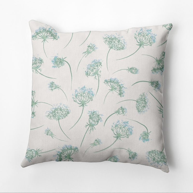 Wishing Flowers Outdoor Pillow - Green - 20" x 20"