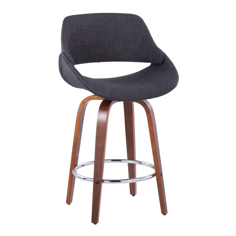 Carson Carrington Svellingen 26" Fixed-Height Counter Stool with Round Chrome Footrest (Set of 2)