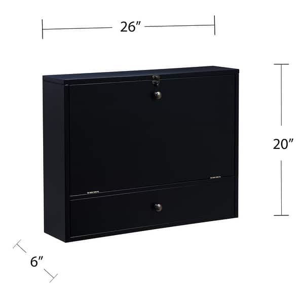 dimension image slide 1 of 4, SEI Furniture Wall-mounted Folding Laptop Desk