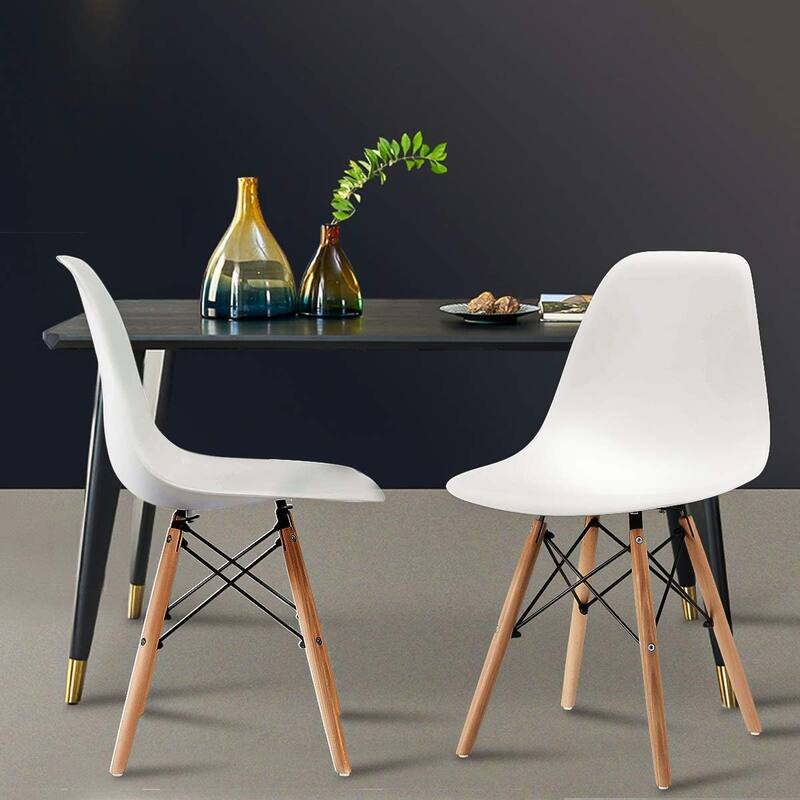 Modern Eiffel Dining Chair in Wood Base (Set of 4)