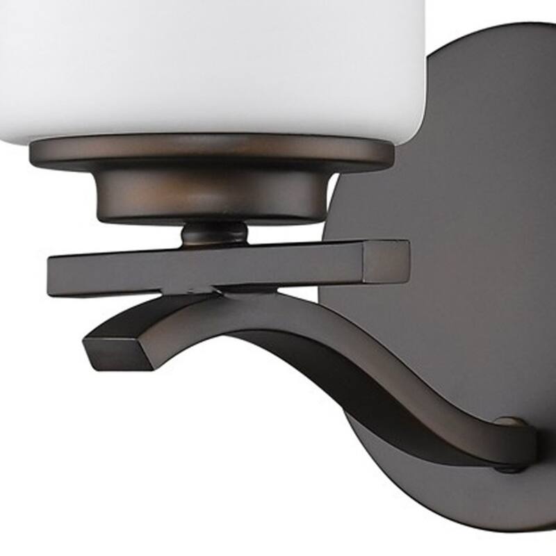 Modern Flush Mount Wall Sconce with White Opal Glass Shade and Dimmable E26 Light Fixture - 9.75" H x 5" W x 6.5" D