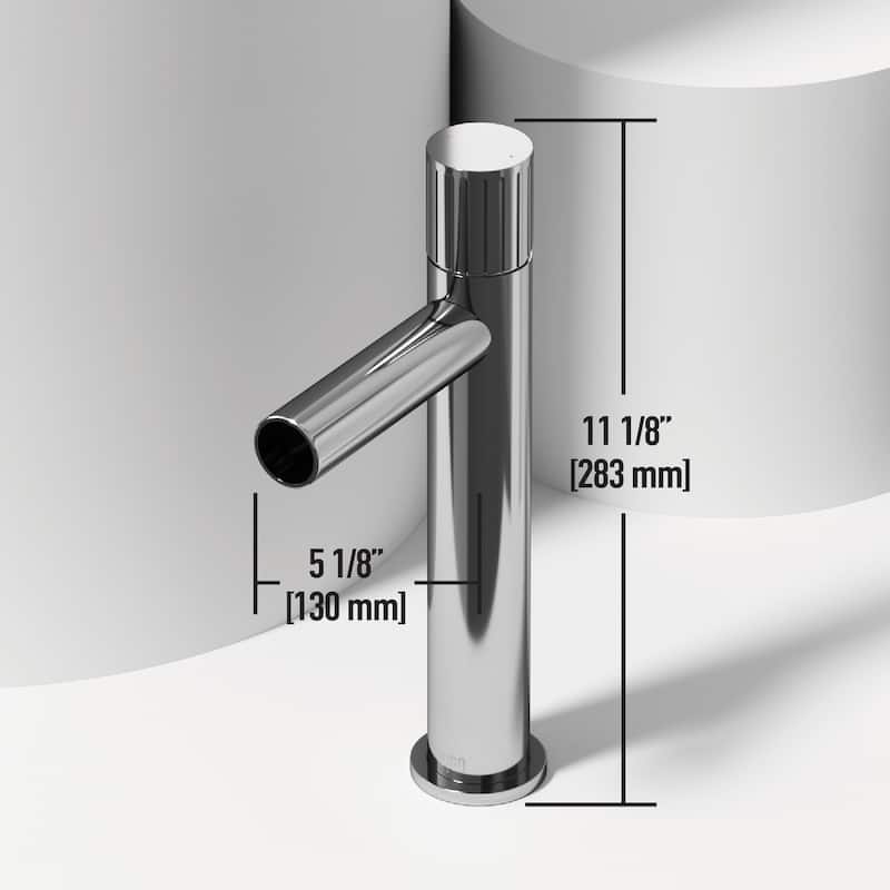 VIGO Sottile 18"L x 13"W Glass Vessel Sink and Ashford 11"H Faucet Set