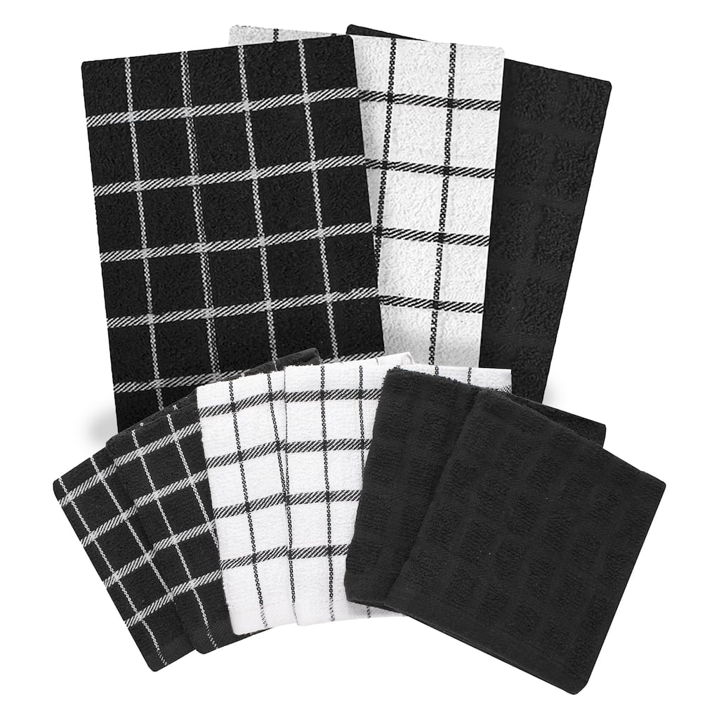 Ritz 3-Pack Terry Check Kitchen Towel and 6-Pack Terry Check Dish Cloth Set