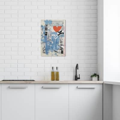 Wynwood Studio Canvas Abstract Love on the fly Blue Modern & Contemporary Wall Art Canvas Print
