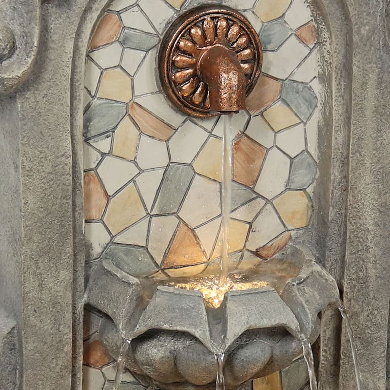 Enchanting Estate Polyresin Flat Back Outdoor Wall Fountain