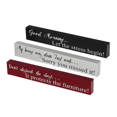 Mdf Rect. Table Blocks (Humor) (Asstd) - Set of 3