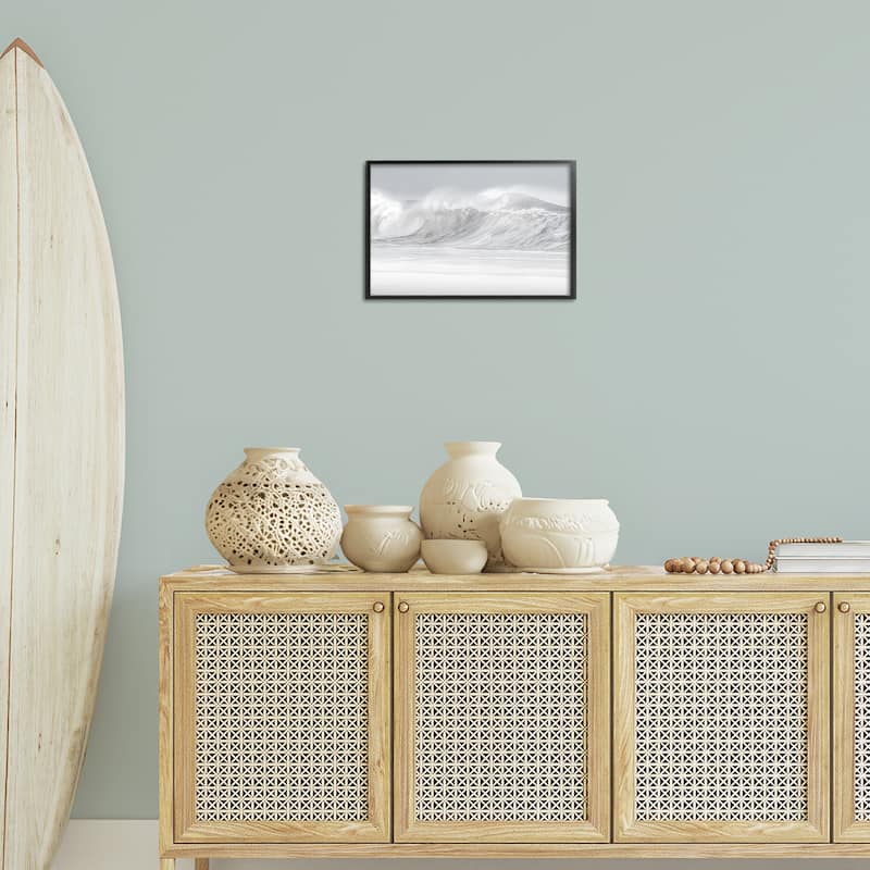 Stupell Cresting Beach Wave Framed Giclee Art Design By Maggie Olsen