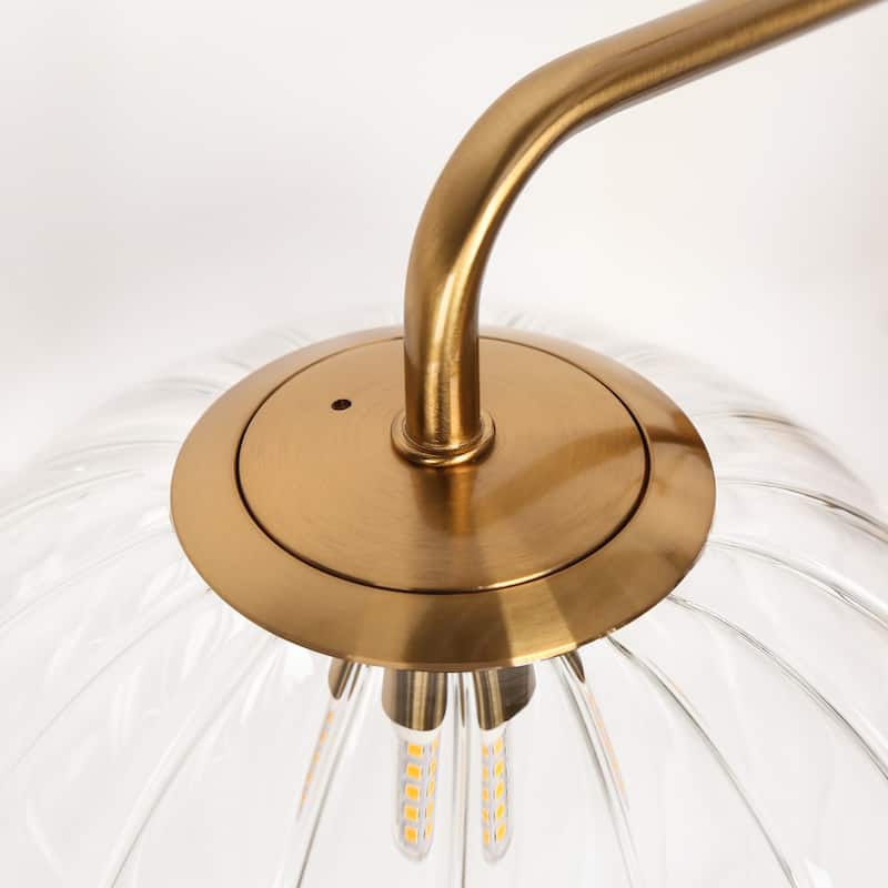 Modern Gold 3-Light Linear Bathroom Vanity Light Globe Glass Wall Sconces - L23.6" x H6.5"