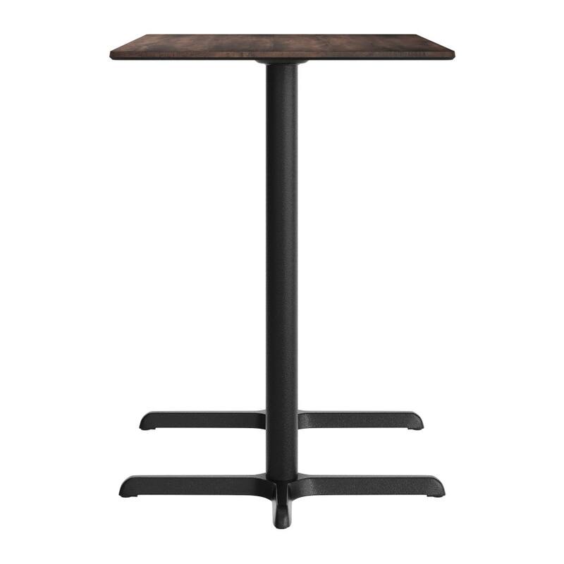 Commercial HPL Tabletop with Bar Height Crisscross Base - 48"W x 30"D x 42"H