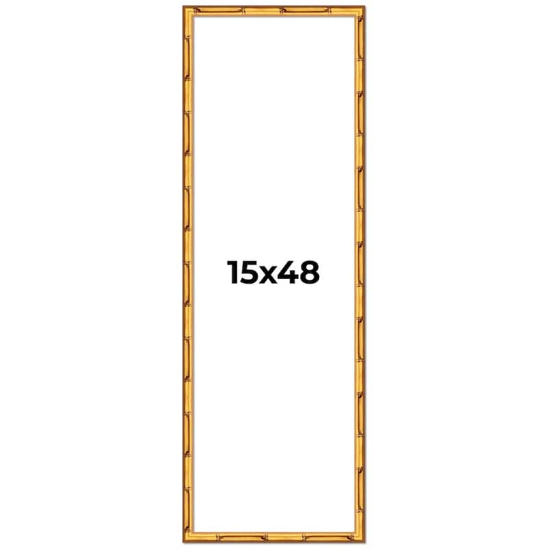 15x48 Frame Gold Bamboo Solid Wood Picture Frame | 1 Inch Moulding
