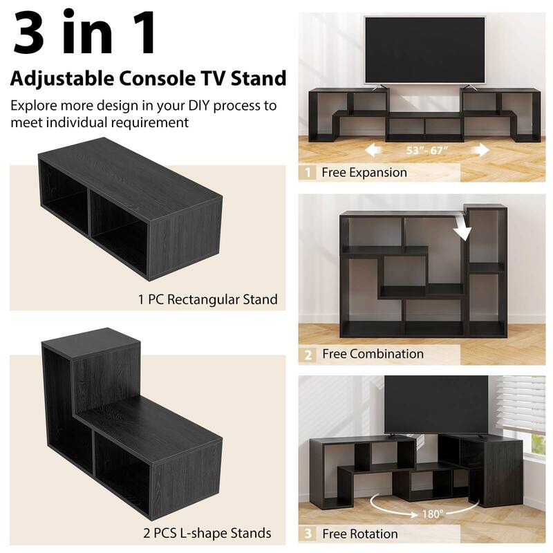 Costway 3 Pcs TV Stand for TV's up To 65'' Console Entertainment